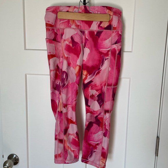 Athleta Pink and White Capri Leggings - Picture 1 of 4